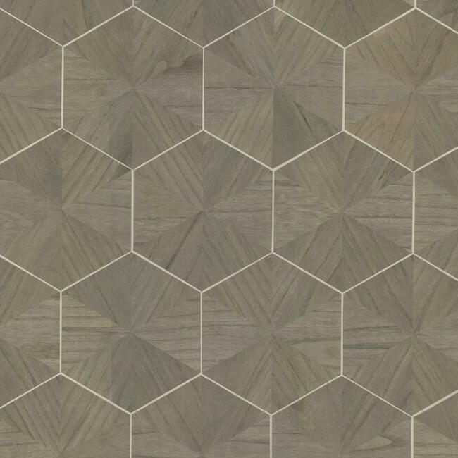 York HO2102 Hexagram Wood Veneer Wallpaper