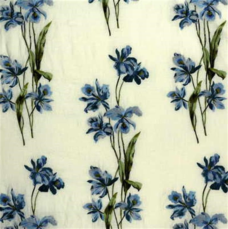 G P & J Baker Fabric J0553.630 Eden Embroidery Blue