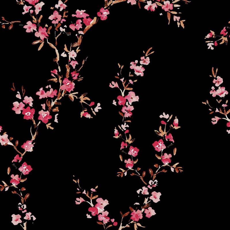 RM Coco Fabric Manchurian Blossoms Onyx