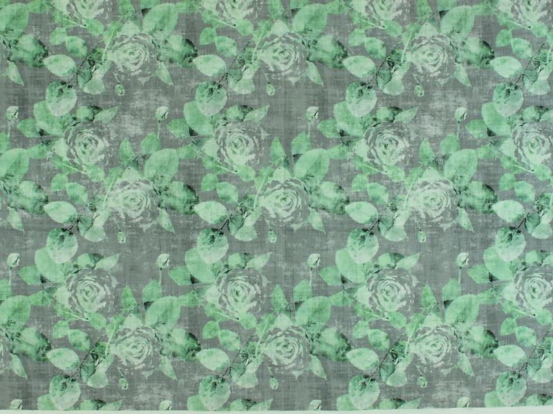 Scalamandre Fabric N4 0003ROSE Rose Trellis Charcoal Green