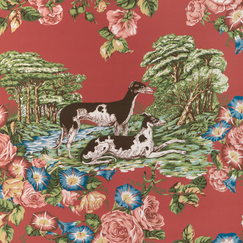 Lee Jofa Wallpaper P2023120.19 Whippets Paper Red