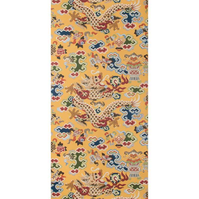 Brunschwig & Fils Wallpaper P8019113.495 Ming Dragon Saffron