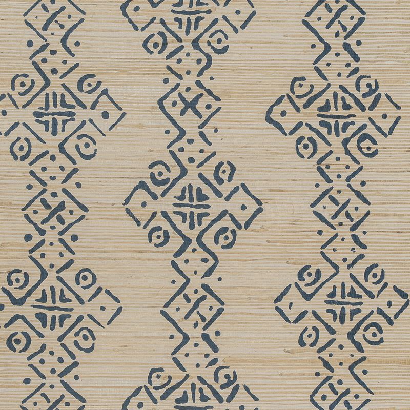 Lee Jofa Wallpaper PBFC-3529.50 Mali Grasscloth Indigo