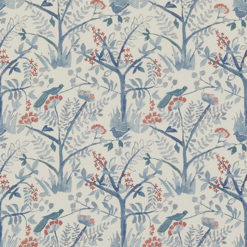 Baker Lifestyle Fabric PP50502.1 Lulworth Blue/Red