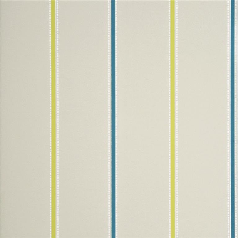 Baker Lifestyle Wallpaper PW78016.5 Tasie Stripe Cream/Teal/Lime