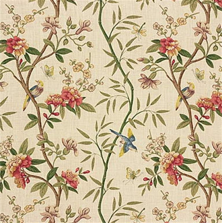 G P & J Baker Fabric R1368.2 Peony & Blossom Sage/Beige