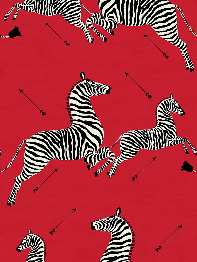 Scalamandre SC 000116496M Zebras - Fabric Masai Red