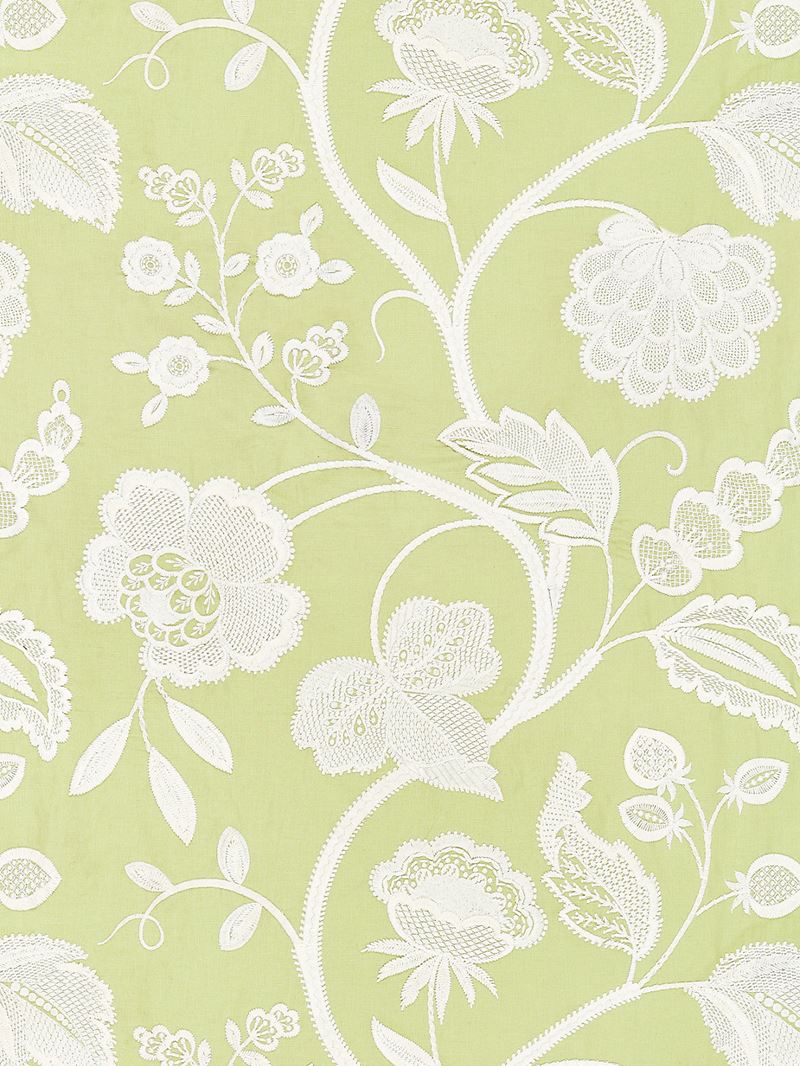 Scalamandre Fabric SC 000227151 Kensington Embroidery Celery