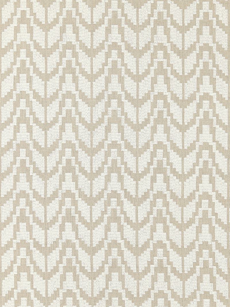 Scalamandre Fabric SC 000327103 Chevron Embroidery Flax