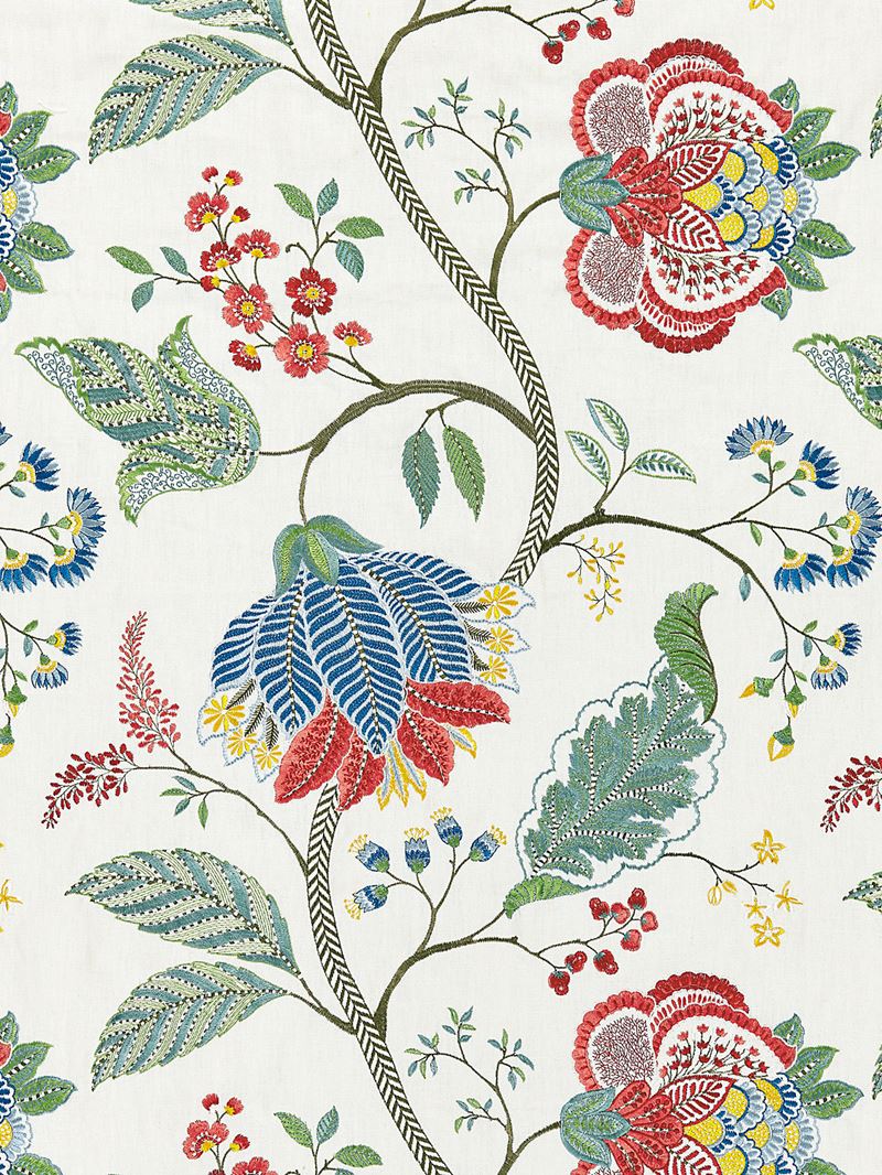Scalamandre Fabric SC 000327175 Palampore Embroidery Bloom