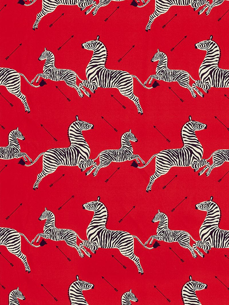 Scalamandre Fabric SC 000516641 Zebras Petite Masai Red