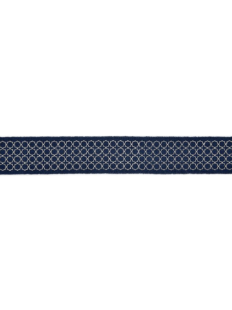 Scalamandre Fabric SC 0005T3289 Seville Embroidered Tape Indigo