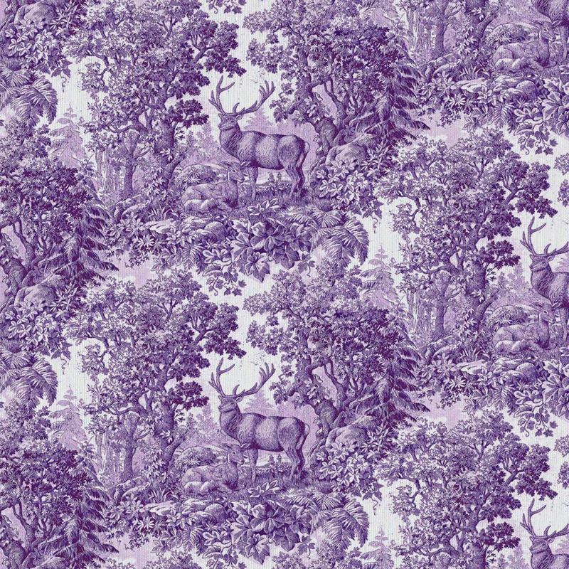RM Coco Fabric Staghorn Toile Aubergine