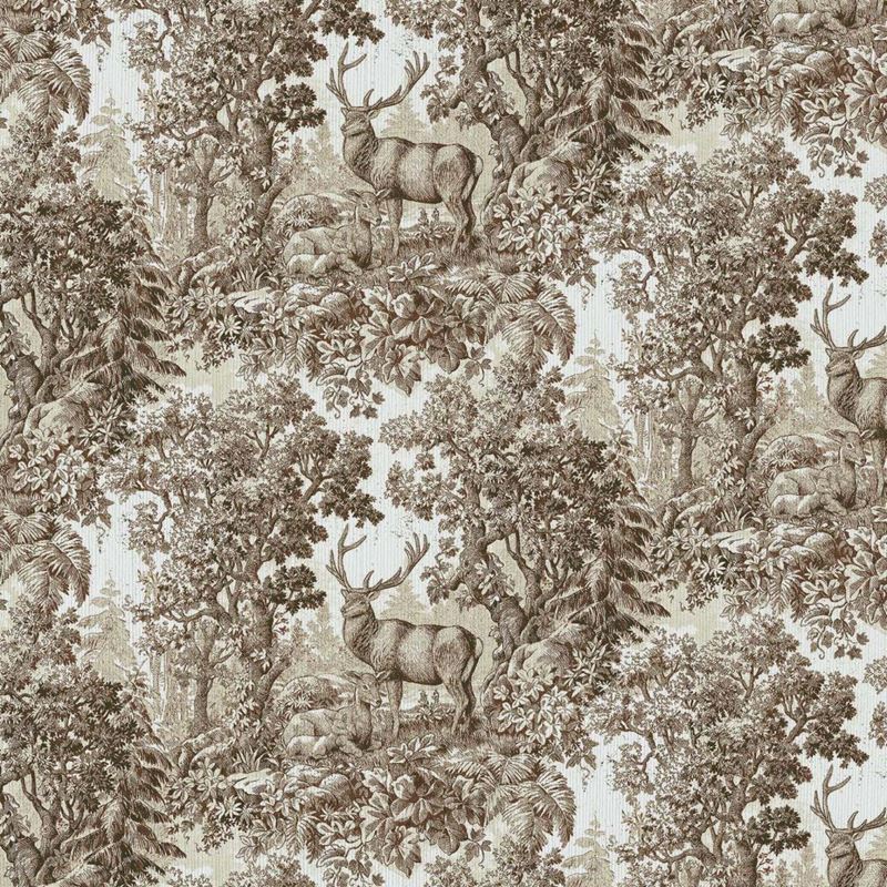 RM Coco Fabric Staghorn Toile Chestnut
