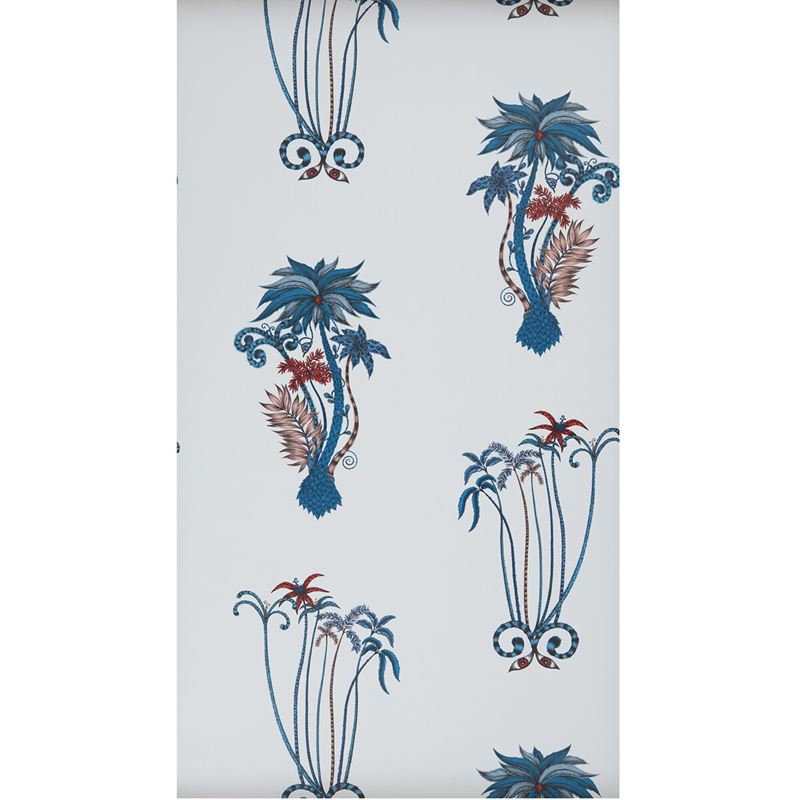 Clarke and Clarke Wallpaper W0101-1 Jungle Palms Blue