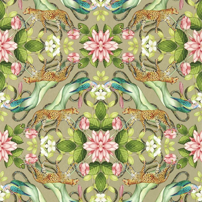 Clarke and Clarke Wallpaper W0131-3 Menagerie Wp Gilver