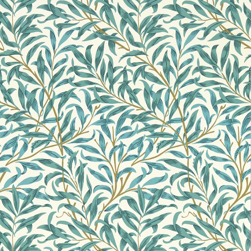 Clarke and Clarke Wallpaper W0172-5 Willow Boughs Teal Wp