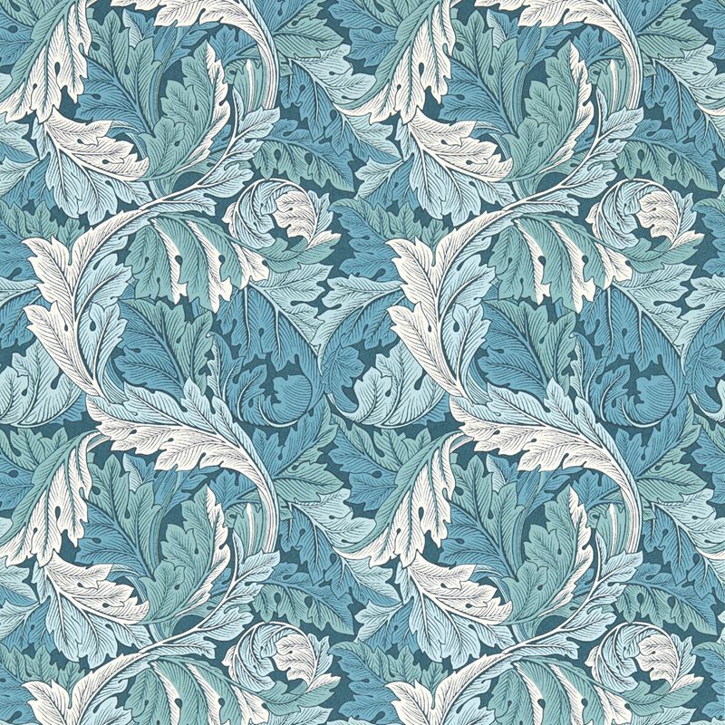 Clarke and Clarke Wallpaper W0175-4 Acanthus Teal Wp