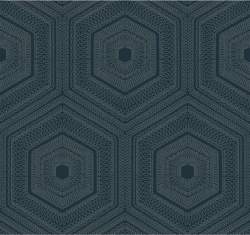 Winfield Thybony Wallpaper WTP4040.WT Concentric Groove Deep Navy